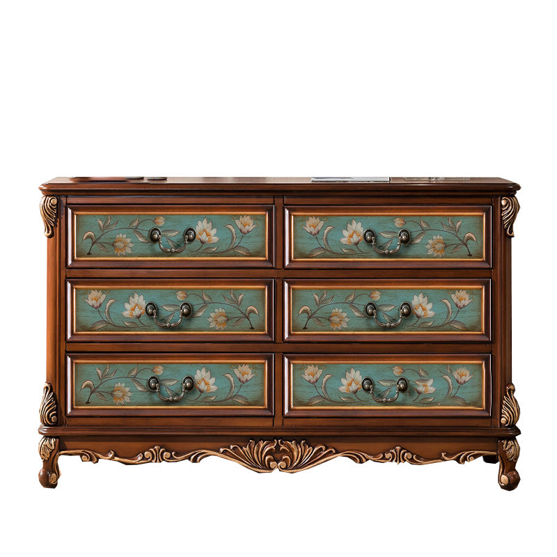 Cómoda de almacenamiento tradicional de madera maciza con 4/5/6/7 cajones