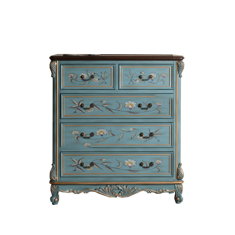 Cómoda de almacenamiento tradicional de madera maciza con 4/5/6/7 cajones