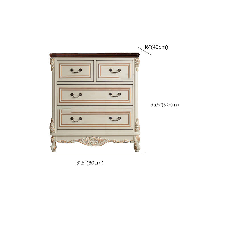 Cómoda de almacenamiento tradicional de madera maciza con 4/5/6/7 cajones