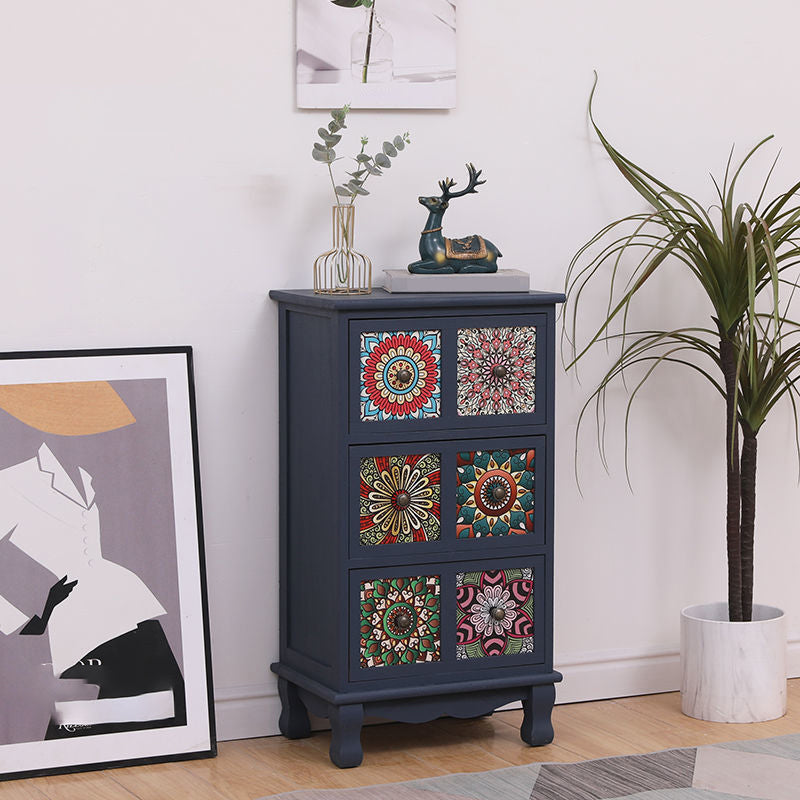 Coastal Storage Chest Solid Wood Dresser with 3/4/5/6 Drawers , 11.7 Inch Width