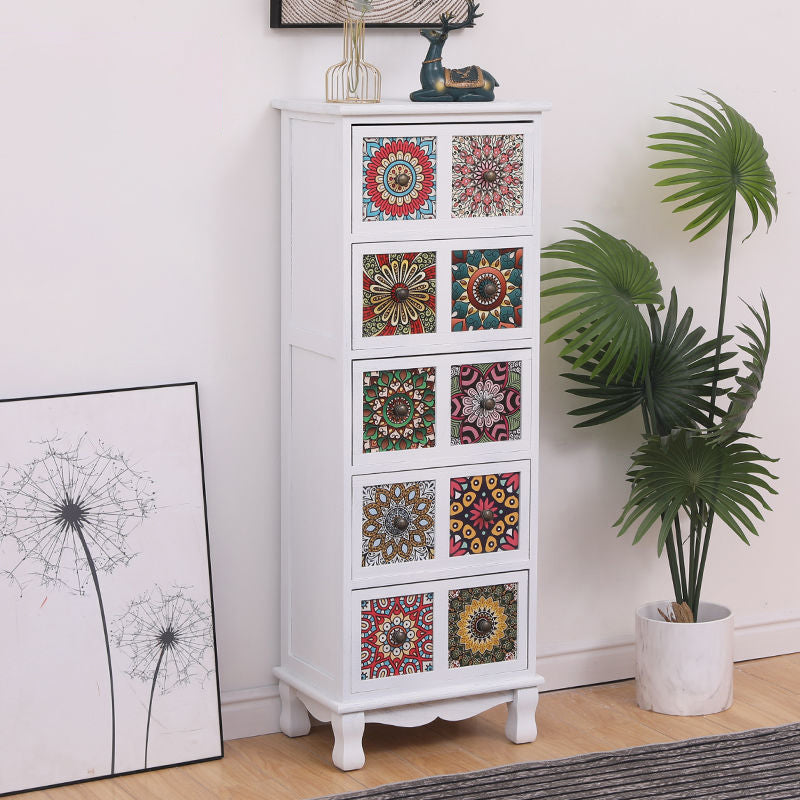 Coastal Storage Chest Solid Wood Dresser with 3/4/5/6 Drawers , 11.7 Inch Width