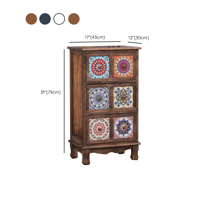 Coastal Storage Chest Solid Wood Dresser with 3/4/5/6 Drawers , 11.7 Inch Width