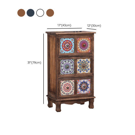 Coastal Storage Chest Solid Wood Dresser with 3/4/5/6 Drawers , 11.7 Inch Width