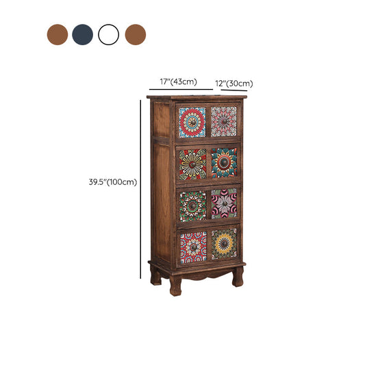 Coastal Storage Chest Solid Wood Dresser with 3/4/5/6 Drawers , 11.7 Inch Width