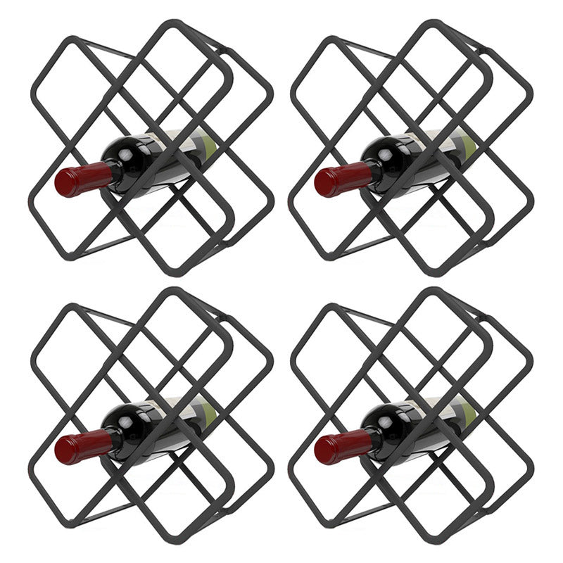 Modern Simple Tabletop Wine Rack Metal Black Wine Bottle Rack voor keuken