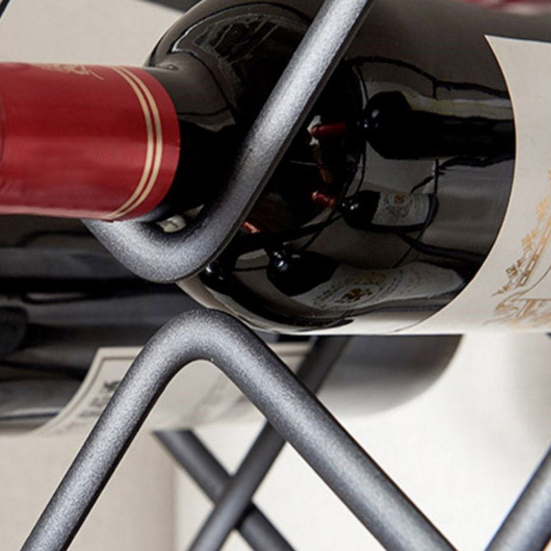 Modern Simple Tabletop Wine Rack Metal Black Wine Bottle Rack voor keuken