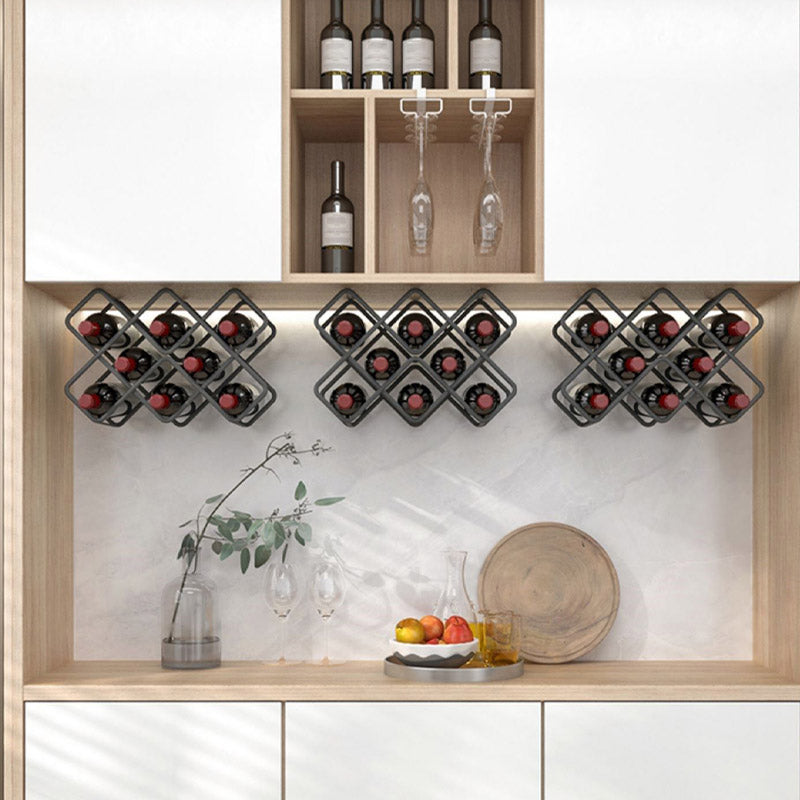 Modern Simple Tabletop Wine Rack Metal Black Wine Bottle Rack voor keuken