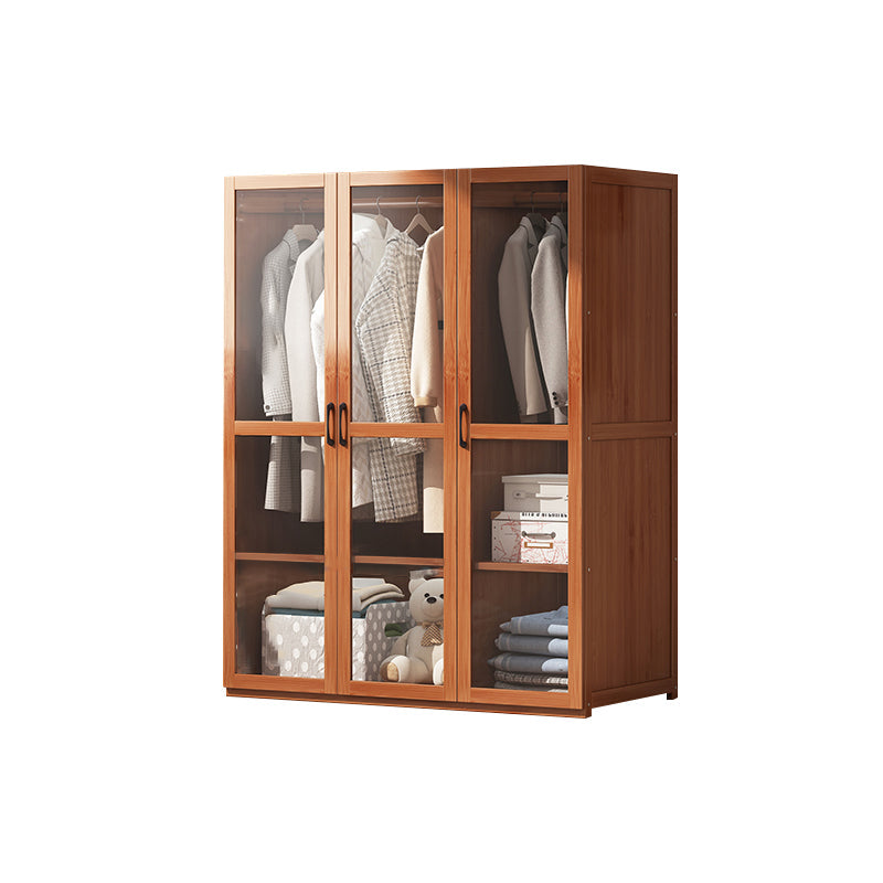 Modern Style Wardrobe Cabinet Wood Clothes Rail Wardrobe Armoire
