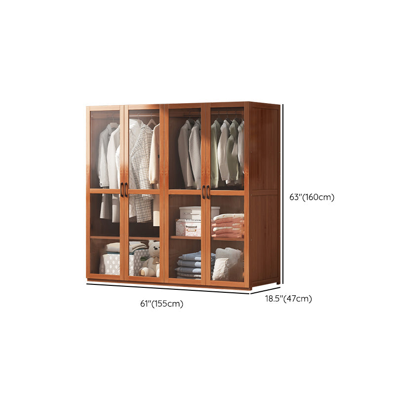 Modern Style Wardrobe Cabinet Wood Clothes Rail Wardrobe Armoire