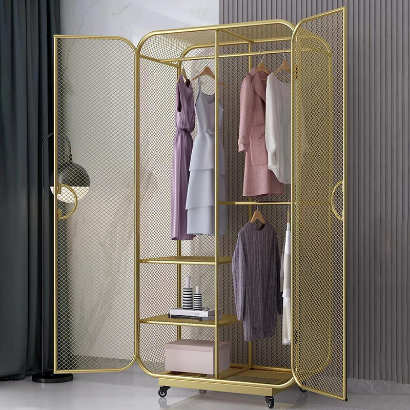 Modern Style Wardrobe Closet Metal Wardrobe Cabinet for Bedroom Clearhalo 'Armoires & Wardrobes' 'armoires_wardrobes' 'Bedroom Furniture' 'furn' 'furn_armoires_wardrobes' 'Furniture' 7061451