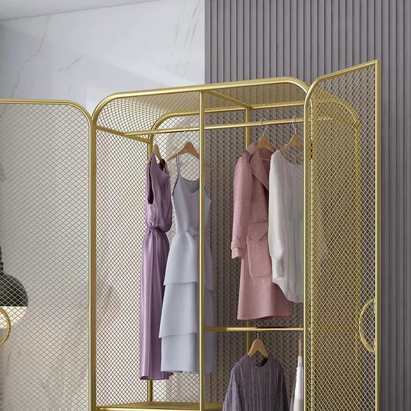 Modern Style Wardrobe Closet Metal Wardrobe Cabinet for Bedroom Clearhalo 'Armoires & Wardrobes' 'armoires_wardrobes' 'Bedroom Furniture' 'furn' 'furn_armoires_wardrobes' 'Furniture' 7061458
