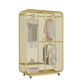 Modern Style Wardrobe Closet Metal Wardrobe Cabinet for Bedroom 50"L x 20"W x 75"H Dark Gold Clearhalo 'Armoires & Wardrobes' 'armoires_wardrobes' 'Bedroom Furniture' 'furn' 'furn_armoires_wardrobes' 'Furniture' 7061459