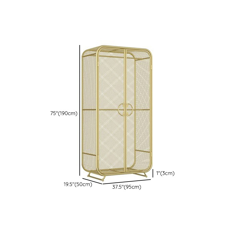 Modern Style Wardrobe Closet Metal Wardrobe Cabinet for Bedroom Clearhalo 'Armoires & Wardrobes' 'armoires_wardrobes' 'Bedroom Furniture' 'furn' 'furn_armoires_wardrobes' 'Furniture' 7061468