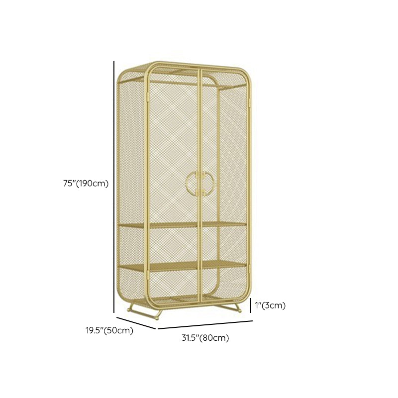 Modern Style Wardrobe Closet Metal Wardrobe Cabinet for Bedroom Clearhalo 'Armoires & Wardrobes' 'armoires_wardrobes' 'Bedroom Furniture' 'furn' 'furn_armoires_wardrobes' 'Furniture' 7061470