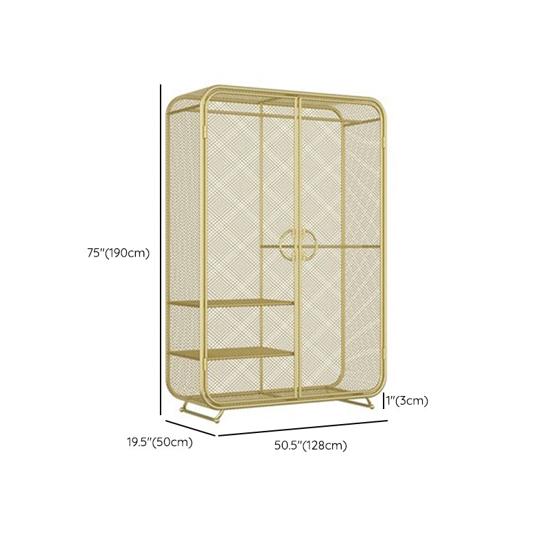 Modern Style Wardrobe Closet Metal Wardrobe Cabinet for Bedroom Clearhalo 'Armoires & Wardrobes' 'armoires_wardrobes' 'Bedroom Furniture' 'furn' 'furn_armoires_wardrobes' 'Furniture' 7061471