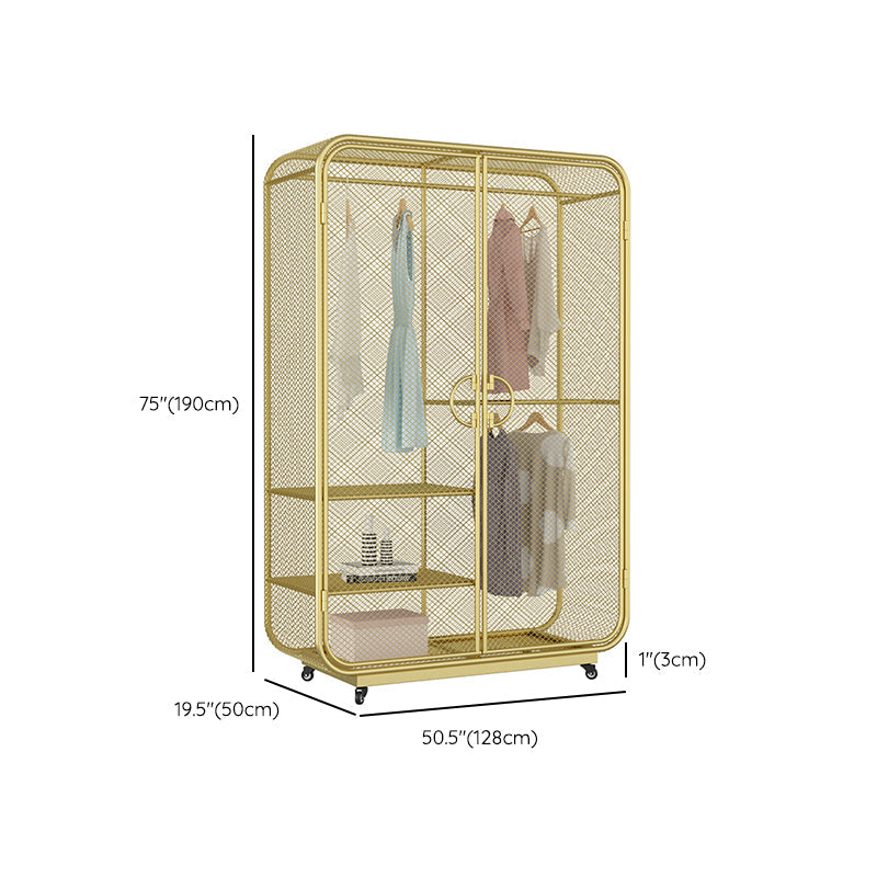 Modern Style Wardrobe Closet Metal Wardrobe Cabinet for Bedroom Clearhalo 'Armoires & Wardrobes' 'armoires_wardrobes' 'Bedroom Furniture' 'furn' 'furn_armoires_wardrobes' 'Furniture' 7061474