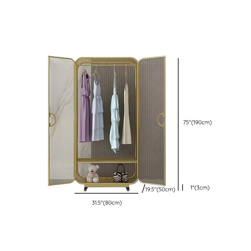 Modern Style Wardrobe Closet Metal Wardrobe Cabinet for Bedroom Clearhalo 'Armoires & Wardrobes' 'armoires_wardrobes' 'Bedroom Furniture' 'furn' 'furn_armoires_wardrobes' 'Furniture' 7061475
