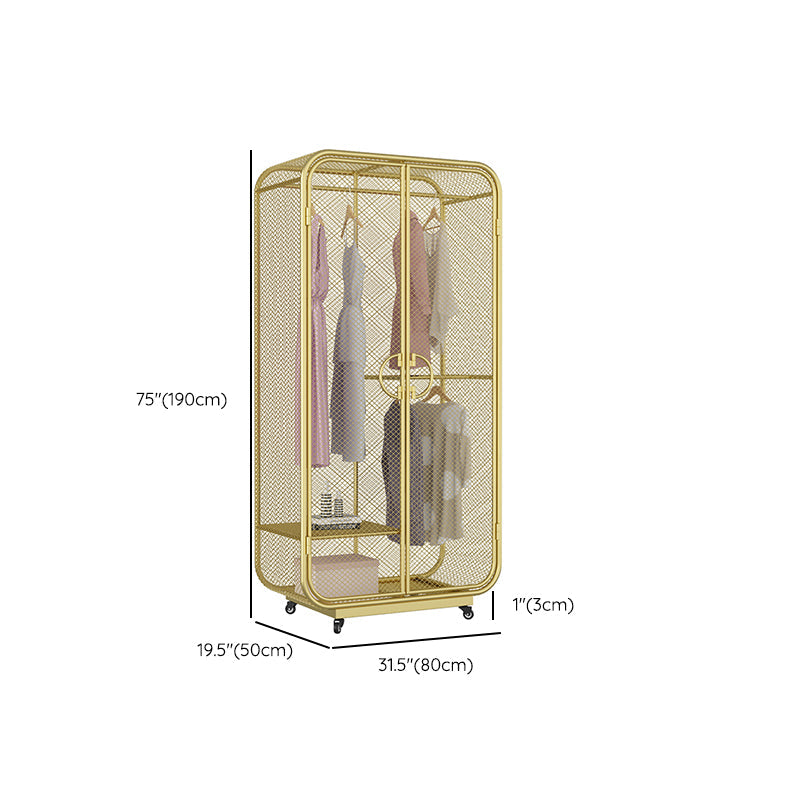 Modern Style Wardrobe Closet Metal Wardrobe Cabinet for Bedroom Clearhalo 'Armoires & Wardrobes' 'armoires_wardrobes' 'Bedroom Furniture' 'furn' 'furn_armoires_wardrobes' 'Furniture' 7061478