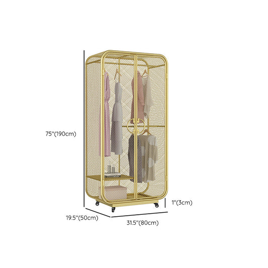 Modern Style Wardrobe Closet Metal Wardrobe Cabinet for Bedroom Clearhalo 'Armoires & Wardrobes' 'armoires_wardrobes' 'Bedroom Furniture' 'furn' 'furn_armoires_wardrobes' 'Furniture' 7061478