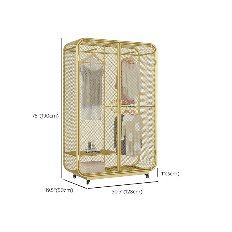 Modern Style Wardrobe Closet Metal Wardrobe Cabinet for Bedroom Clearhalo 'Armoires & Wardrobes' 'armoires_wardrobes' 'Bedroom Furniture' 'furn' 'furn_armoires_wardrobes' 'Furniture' 7061480