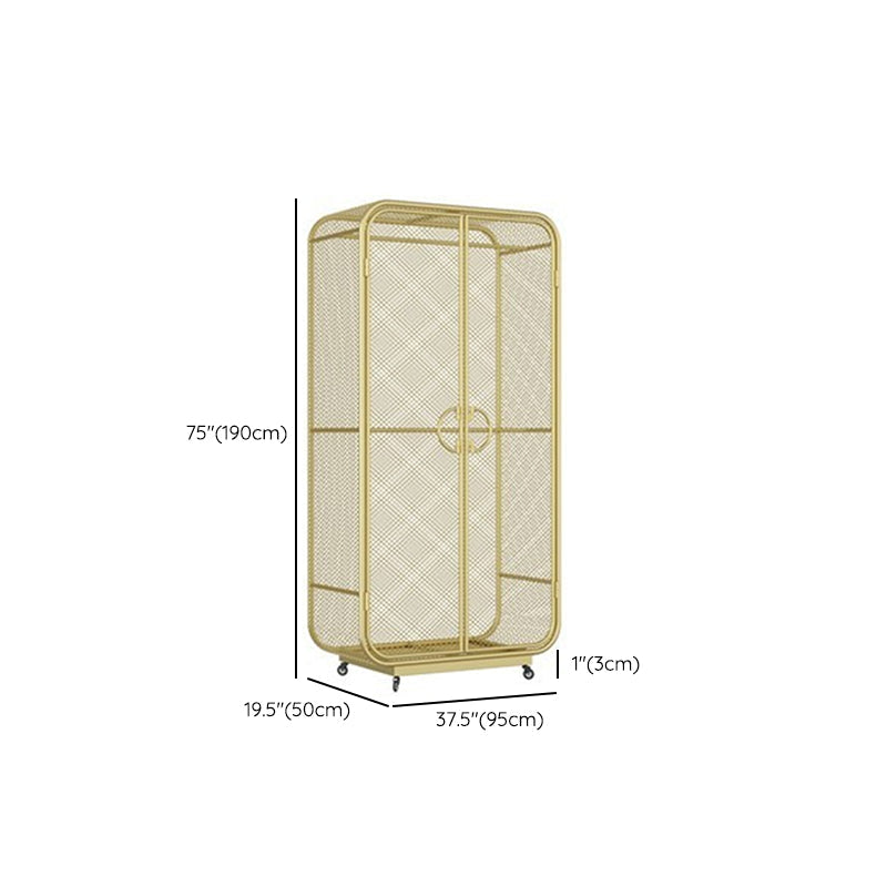 Modern Style Wardrobe Closet Metal Wardrobe Cabinet for Bedroom Clearhalo 'Armoires & Wardrobes' 'armoires_wardrobes' 'Bedroom Furniture' 'furn' 'furn_armoires_wardrobes' 'Furniture' 7061481