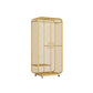 Modern Style Wardrobe Cabinet Metal Clothes Rail Wardrobe Armoire for Bedroom 31"L x 20"W x 67"H Gold Clearhalo 'Armoires & Wardrobes' 'armoires_wardrobes' 'Bedroom Furniture' 'furn' 'furn_armoires_wardrobes' 'Furniture' 7061485