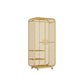 Modern Style Wardrobe Cabinet Metal Clothes Rail Wardrobe Armoire for Bedroom 37"L x 20"W x 75"H Gold Clearhalo 'Armoires & Wardrobes' 'armoires_wardrobes' 'Bedroom Furniture' 'furn' 'furn_armoires_wardrobes' 'Furniture' 7061487