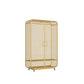 Modern Style Wardrobe Cabinet Metal Clothes Rail Wardrobe Armoire for Bedroom 47"L x 20"W x 75"H Light Gold Clearhalo 'Armoires & Wardrobes' 'armoires_wardrobes' 'Bedroom Furniture' 'furn' 'furn_armoires_wardrobes' 'Furniture' 7061489
