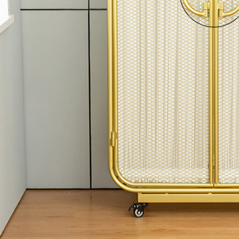 Modern Style Wardrobe Cabinet Metal Clothes Rail Wardrobe Armoire for Bedroom Clearhalo 'Armoires & Wardrobes' 'armoires_wardrobes' 'Bedroom Furniture' 'furn' 'furn_armoires_wardrobes' 'Furniture' 7061490