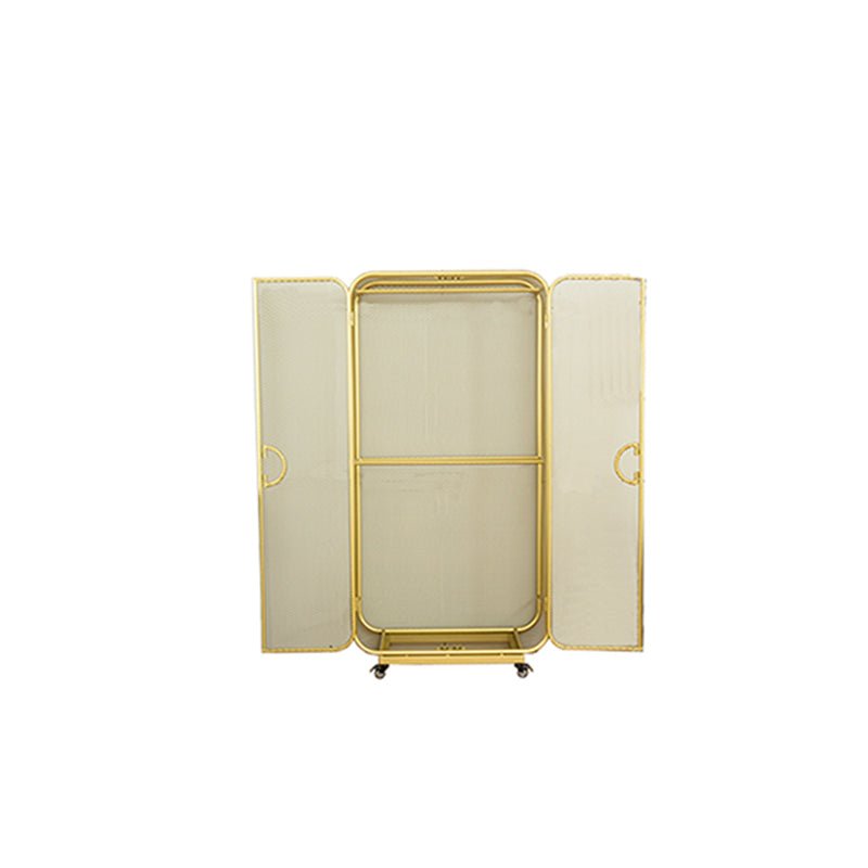 Modern Style Wardrobe Cabinet Metal Clothes Rail Wardrobe Armoire for Bedroom Brass Gold Clearhalo 'Armoires & Wardrobes' 'armoires_wardrobes' 'Bedroom Furniture' 'furn' 'furn_armoires_wardrobes' 'Furniture' 7061497