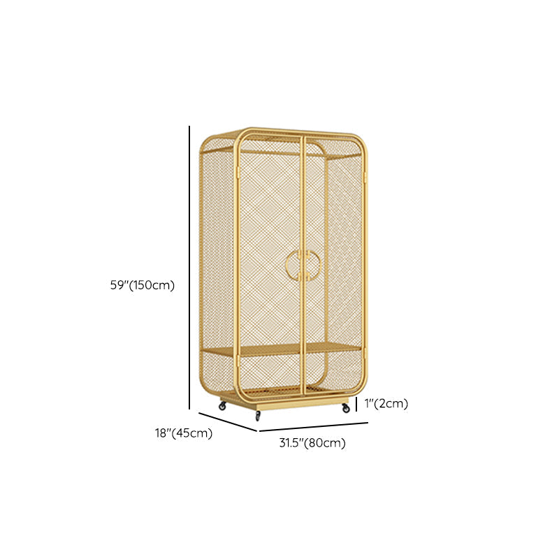 Modern Style Wardrobe Cabinet Metal Clothes Rail Wardrobe Armoire for Bedroom Clearhalo 'Armoires & Wardrobes' 'armoires_wardrobes' 'Bedroom Furniture' 'furn' 'furn_armoires_wardrobes' 'Furniture' 7061503