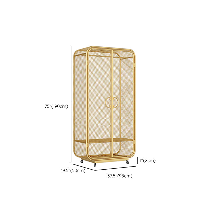 Modern Style Wardrobe Cabinet Metal Clothes Rail Wardrobe Armoire for Bedroom Clearhalo 'Armoires & Wardrobes' 'armoires_wardrobes' 'Bedroom Furniture' 'furn' 'furn_armoires_wardrobes' 'Furniture' 7061504