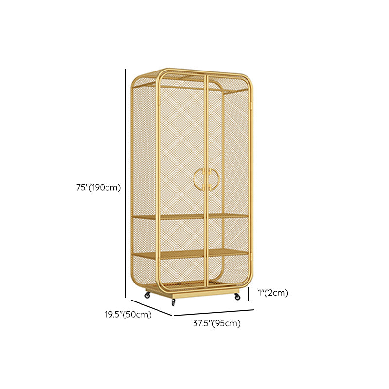 Modern Style Wardrobe Cabinet Metal Clothes Rail Wardrobe Armoire for Bedroom Clearhalo 'Armoires & Wardrobes' 'armoires_wardrobes' 'Bedroom Furniture' 'furn' 'furn_armoires_wardrobes' 'Furniture' 7061506