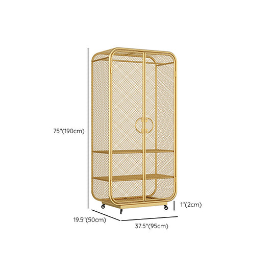 Modern Style Wardrobe Cabinet Metal Clothes Rail Wardrobe Armoire for Bedroom Clearhalo 'Armoires & Wardrobes' 'armoires_wardrobes' 'Bedroom Furniture' 'furn' 'furn_armoires_wardrobes' 'Furniture' 7061506