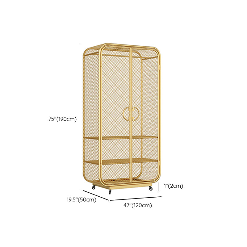 Modern Style Wardrobe Cabinet Metal Clothes Rail Wardrobe Armoire for Bedroom Clearhalo 'Armoires & Wardrobes' 'armoires_wardrobes' 'Bedroom Furniture' 'furn' 'furn_armoires_wardrobes' 'Furniture' 7061507