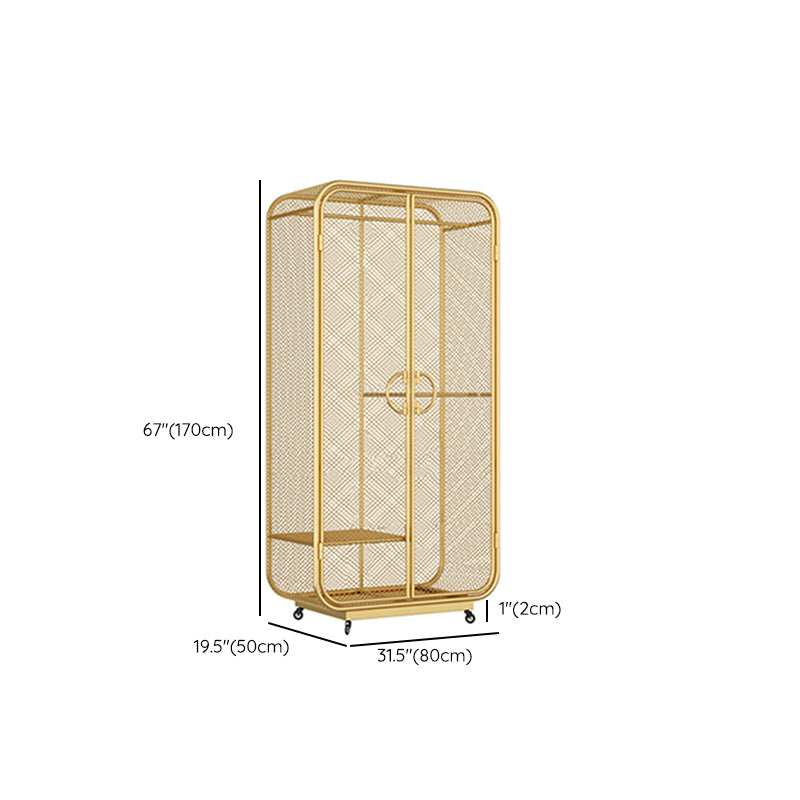 Modern Style Wardrobe Cabinet Metal Clothes Rail Wardrobe Armoire for Bedroom Clearhalo 'Armoires & Wardrobes' 'armoires_wardrobes' 'Bedroom Furniture' 'furn' 'furn_armoires_wardrobes' 'Furniture' 7061508
