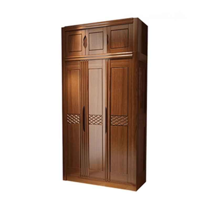 French Country Style Ward Armoire Wooden Wardrobe for Bedroom Armoire with Top Cabinet 51"L x 24"W x 83"H Brown Clearhalo 'Armoires & Wardrobes' 'armoires_wardrobes' 'Bedroom Furniture' 'furn' 'furn_armoires_wardrobes' 'Furniture' 7061543