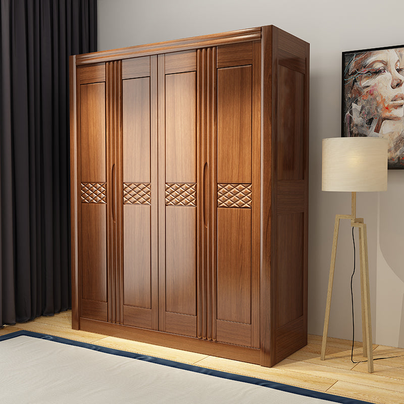 French Country Style Ward Armoire Wooden Wardrobe for Bedroom Armoire 67"L x 24"W x 83"H Brown Clearhalo 'Armoires & Wardrobes' 'armoires_wardrobes' 'Bedroom Furniture' 'furn' 'furn_armoires_wardrobes' 'Furniture' 7061544