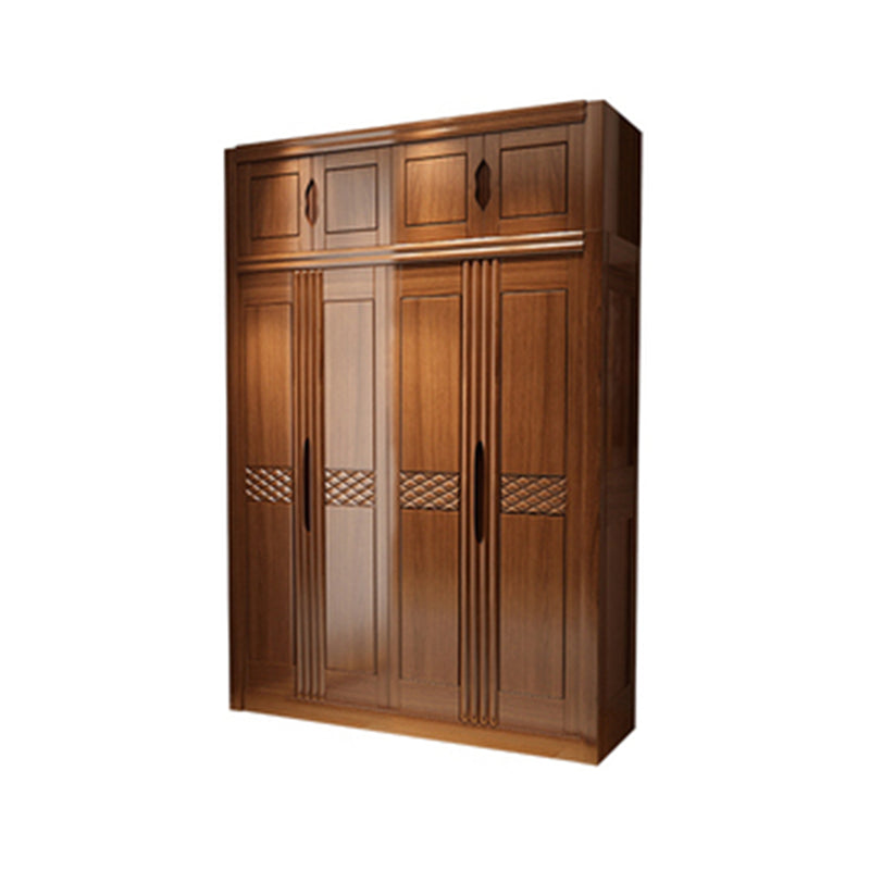 French Country Style Ward Armoire Wooden Wardrobe for Bedroom Armoire with Top Cabinet 67"L x 24"W x 83"H Brown Clearhalo 'Armoires & Wardrobes' 'armoires_wardrobes' 'Bedroom Furniture' 'furn' 'furn_armoires_wardrobes' 'Furniture' 7061545