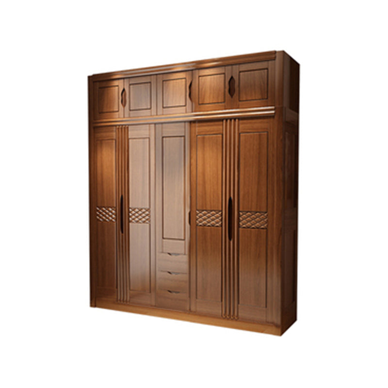 French Country Style Ward Armoire Wooden Wardrobe for Bedroom Armoire with Top Cabinet 82"L x 24"W x 83"H Brown Clearhalo 'Armoires & Wardrobes' 'armoires_wardrobes' 'Bedroom Furniture' 'furn' 'furn_armoires_wardrobes' 'Furniture' 7061547