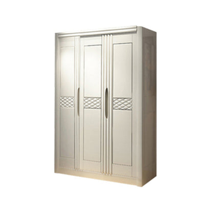 French Country Style Ward Armoire Wooden Wardrobe for Bedroom Armoire 51"L x 24"W x 83"H White Clearhalo 'Armoires & Wardrobes' 'armoires_wardrobes' 'Bedroom Furniture' 'furn' 'furn_armoires_wardrobes' 'Furniture' 7061549
