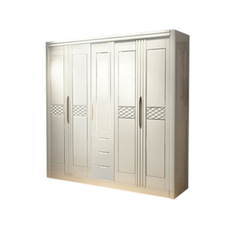 French Country Style Ward Armoire Wooden Wardrobe for Bedroom Armoire 82"L x 24"W x 83"H White Clearhalo 'Armoires & Wardrobes' 'armoires_wardrobes' 'Bedroom Furniture' 'furn' 'furn_armoires_wardrobes' 'Furniture' 7061552