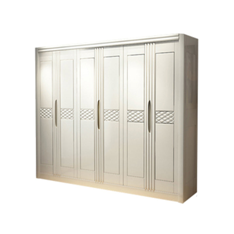 French Country Style Ward Armoire Wooden Wardrobe for Bedroom Armoire 98"L x 24"W x 83"H White Clearhalo 'Armoires & Wardrobes' 'armoires_wardrobes' 'Bedroom Furniture' 'furn' 'furn_armoires_wardrobes' 'Furniture' 7061554
