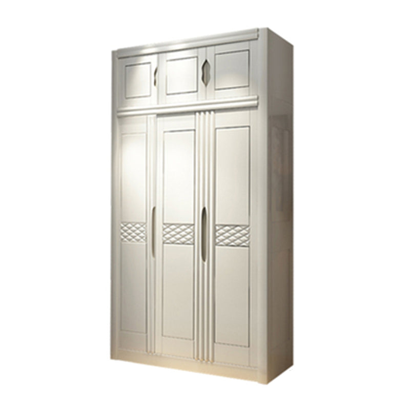 French Country Style Ward Armoire Wooden Wardrobe for Bedroom Armoire with Top Cabinet 51"L x 24"W x 83"H White Clearhalo 'Armoires & Wardrobes' 'armoires_wardrobes' 'Bedroom Furniture' 'furn' 'furn_armoires_wardrobes' 'Furniture' 7061557