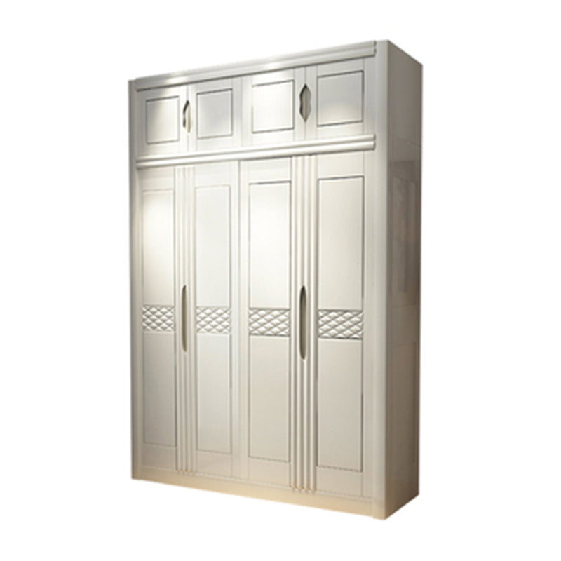French Country Style Ward Armoire Wooden Wardrobe for Bedroom Armoire with Top Cabinet 67"L x 24"W x 83"H White Clearhalo 'Armoires & Wardrobes' 'armoires_wardrobes' 'Bedroom Furniture' 'furn' 'furn_armoires_wardrobes' 'Furniture' 7061558