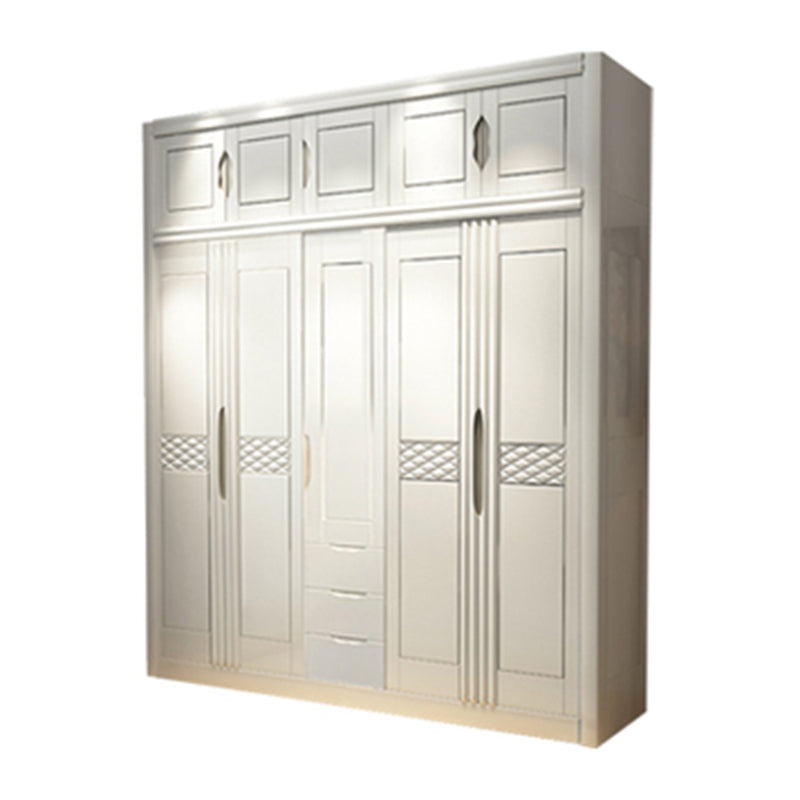 French Country Style Ward Armoire Wooden Wardrobe for Bedroom Armoire with Top Cabinet 82"L x 24"W x 83"H White Clearhalo 'Armoires & Wardrobes' 'armoires_wardrobes' 'Bedroom Furniture' 'furn' 'furn_armoires_wardrobes' 'Furniture' 7061560