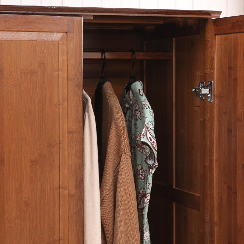 Modern Style Wardrobe Cabinet Wood Clothes Rail Wardrobe Armoire for Bedroom