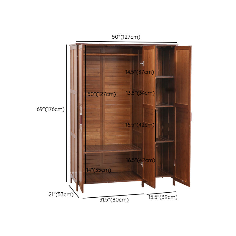 Modern Style Wardrobe Cabinet Wood Clothes Rail Wardrobe Armoire for Bedroom