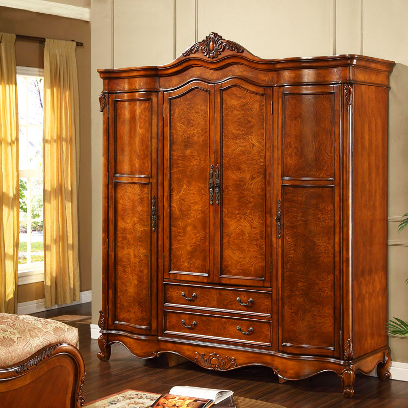 French Country Wardrobe Armoire Wood Wardrobe Closet for Bedroom