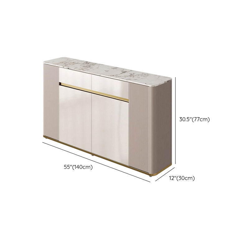 White Stone Top Sideboard Engineered Wood Side Board for Kitchen Use Clearhalo 'buffet_sideboard' 'Buffets & Sideboards' 'furn' 'furn_buffet_sideboard' 'Furniture' 'Kitchen & Dining Furniture' 7061644